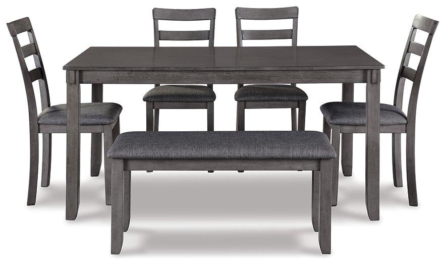 Bridson Dining Table and Chairs with Bench (Set of 6)