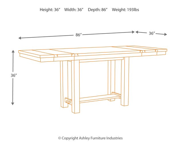 Moriville Counter Height Dining Extension Table